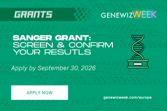 Promotion banner for GENEWIZ Week Sanger Sequencing grant