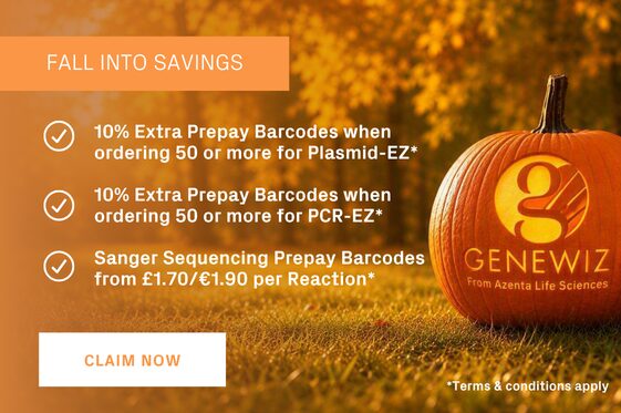 Promotion banner for Sanger Sequencing promotions