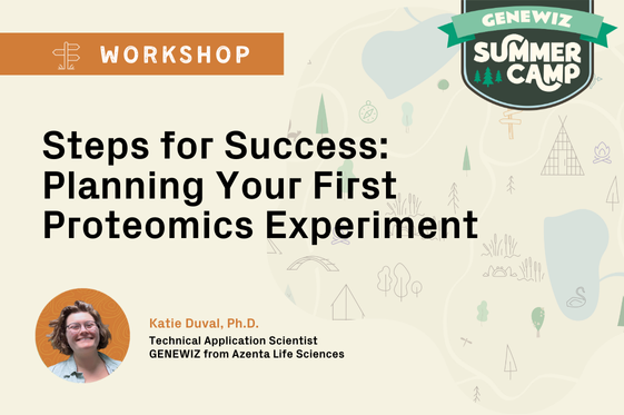 Thumbnail for webinar titled Steps for Success: Planning Your First Proteomics Experiment