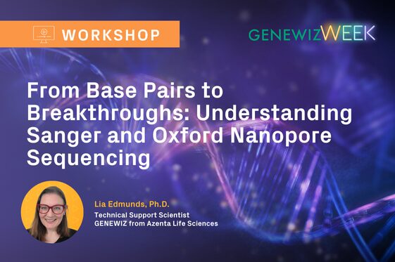Thumbnail for webinar titled From Base Pairs to Breakthroughs: Understanding Sanger and Oxford Nanopore Sequencing