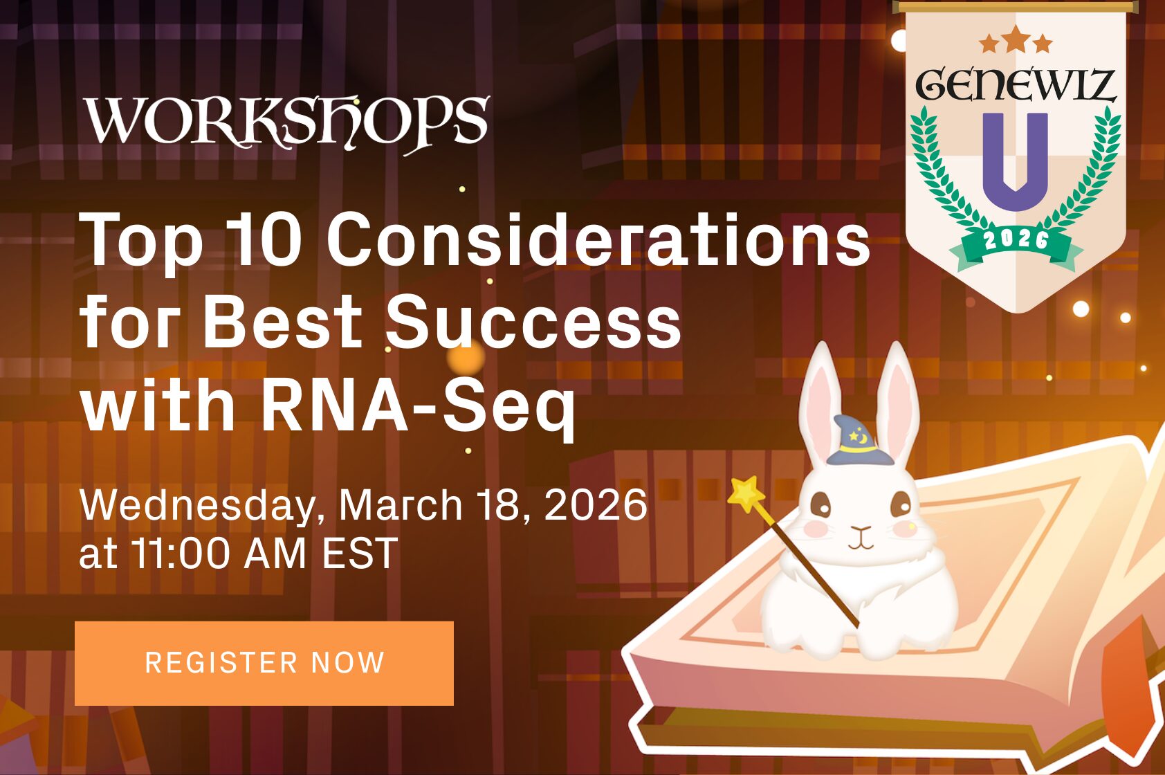 Promotion banner for webinar Top Ten Considerations for Best Success with RNA-Seq 
